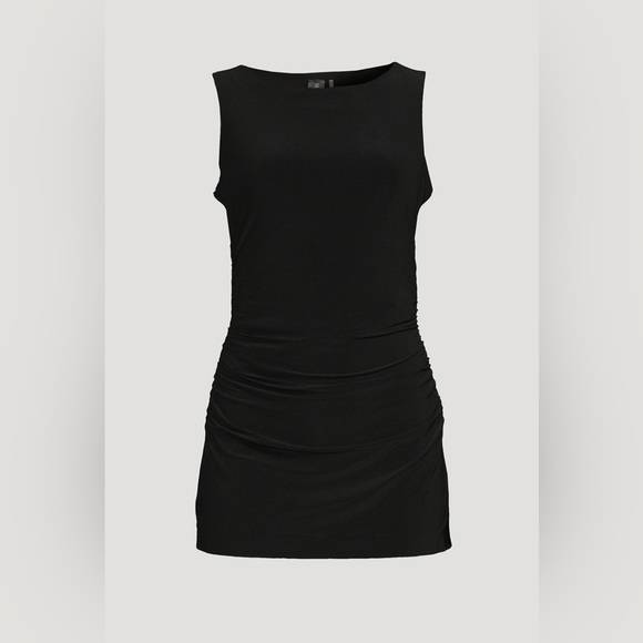 Norma Kamali Ruched stretch-jersey midi dress - Women - Black Dresses Bodycon - Picture 1 of 7